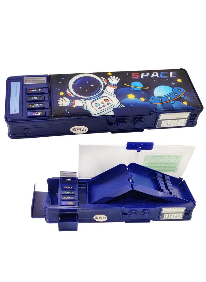 FunBlast Multifunctional Pencil Box For Kids, Space Pencil Box For Boys & Girls, Magnetic Pencil Box For Boys, Pop Up Pencil Box, Space Theme Return Gifts For Kids - Plastic, Multicolor - Image 1