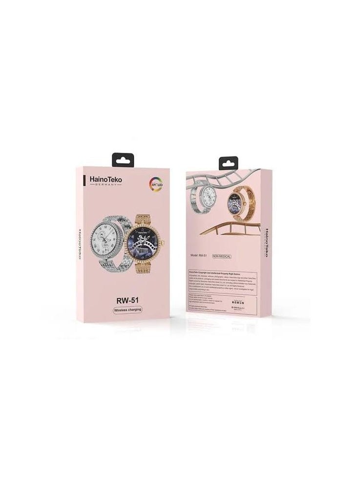 Haino Teko - Haino Teko Germany RW51 Smart Watch for Women with Round AMOLED Display This version of the smart watch comes in the color: Silver Water Resistant Operating System: Android - Image 1
