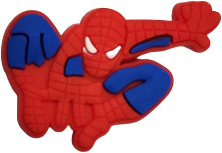 Pikkaboo Superhero Shoe Charms Set - PVC Spider-Man and Superman Decorative Accessories for Rubber Shoes, 5-Pack - Image 3