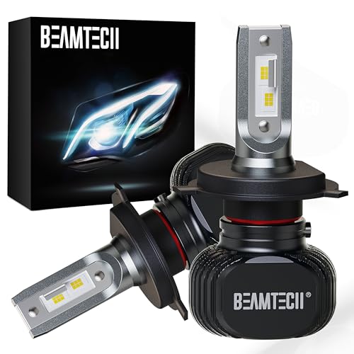 BEAMTECH H-4 Bulbs, S1 Series 900-3 Fanlsess 300% Brighter 6500K White Fog Light, 2 Bulbs - Image 1
