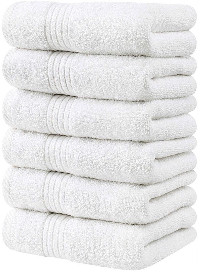 Utopia Towels 6 Piece Premium Hand Towels Set, (16 x 28 inches) 100% Ring Spun Cotton, Lightweight and Highly Absorbent Towels for Bathroom, Travel, Camp, Hotel, and Spa (White) - Image 1