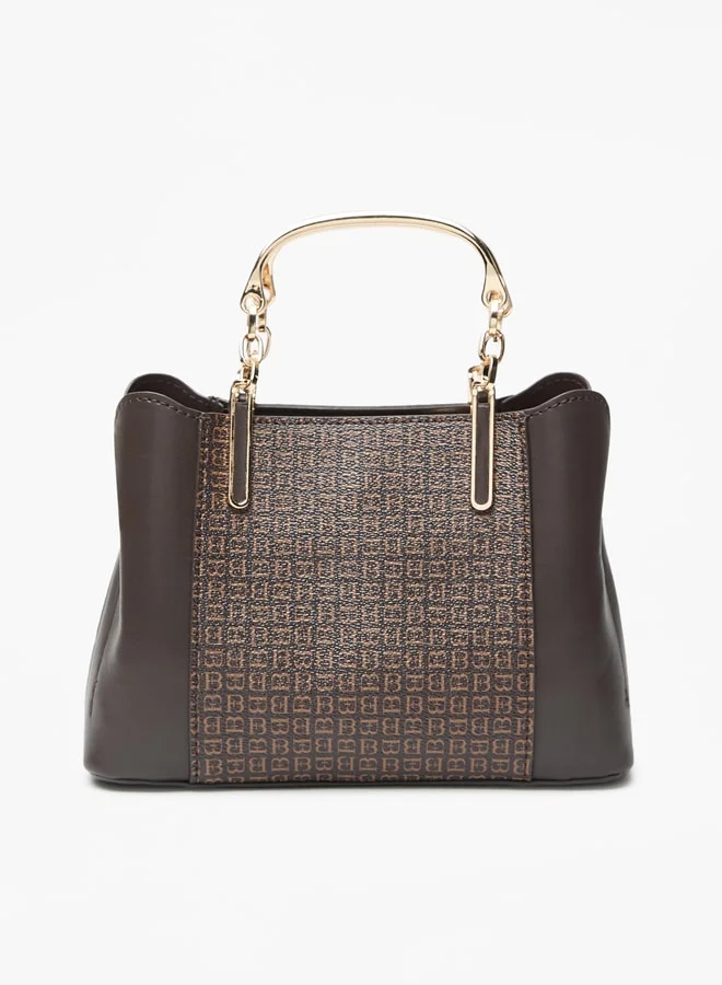 Flora Bella By Shoexpress Women Monogram Print Tote Bag with Zip Closure and Adjustable Strap
