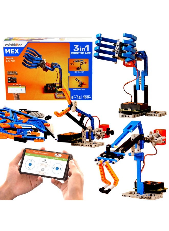 أفيشكار مجموعة أدوات روبوتية وعلوم الذكاء الاصطناعي 3 في 1 من أفيشكار ميكس، ألعاب روبوتية للأعمار من 8 و9 و10 و11 و12 عامًا، مجموعة بناء وإنشاء مع أكثر من 150 قطعة، هدية تعليمية STEM للأولاد والبنات، صنع في الهند - Image 1