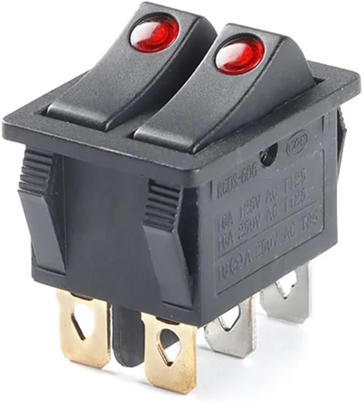 KCD6 6 Pin 16A 250V 20A 125V Double Light Rocker Switch On Off Button Boat Power Switch - Image 5