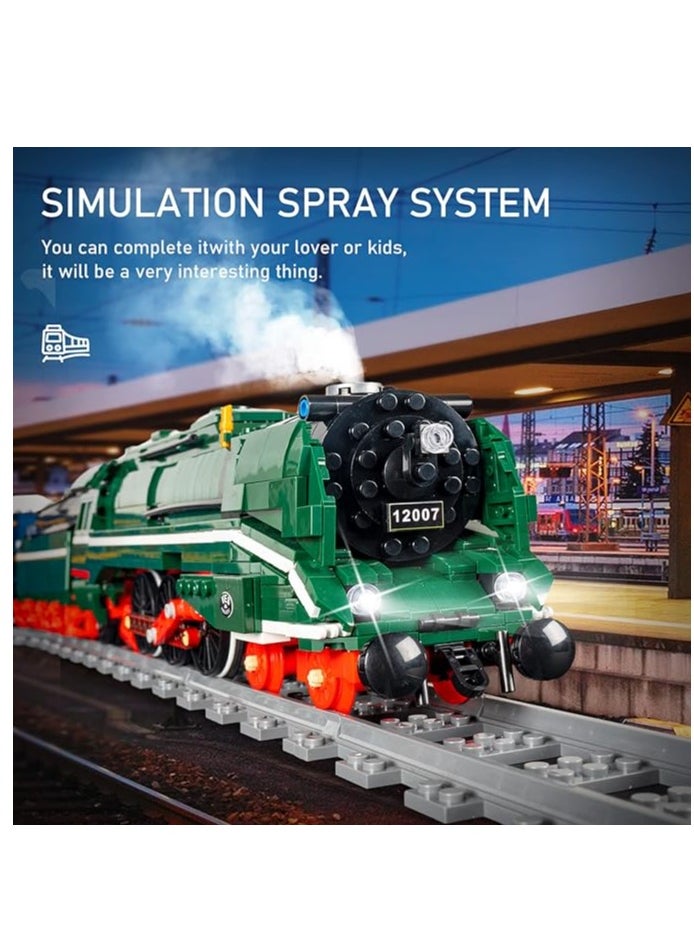 mould king 12007 Technology Remote City BR18 201 German Express Building Block Model, City Train with Remote Control and Rails Bauset for Ages 8+  - Image 2