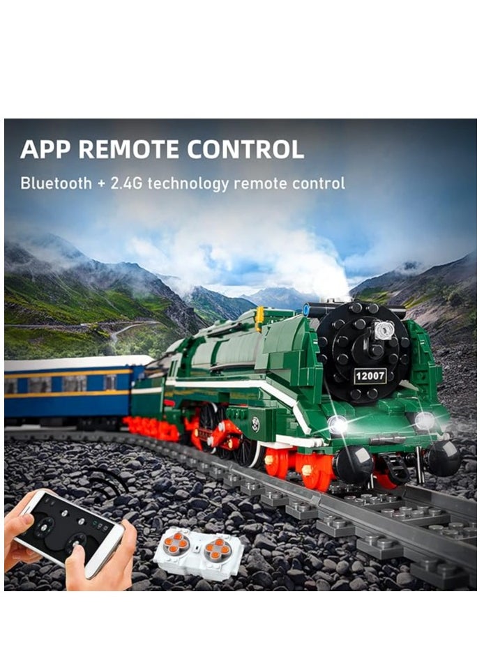 mould king 12007 Technology Remote City BR18 201 German Express Building Block Model, City Train with Remote Control and Rails Bauset for Ages 8+  - Image 3