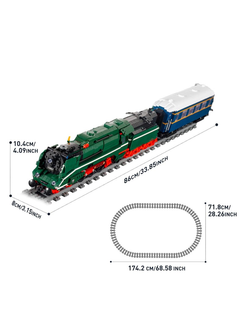 mould king 12007 Technology Remote City BR18 201 German Express Building Block Model, City Train with Remote Control and Rails Bauset for Ages 8+  - Image 4
