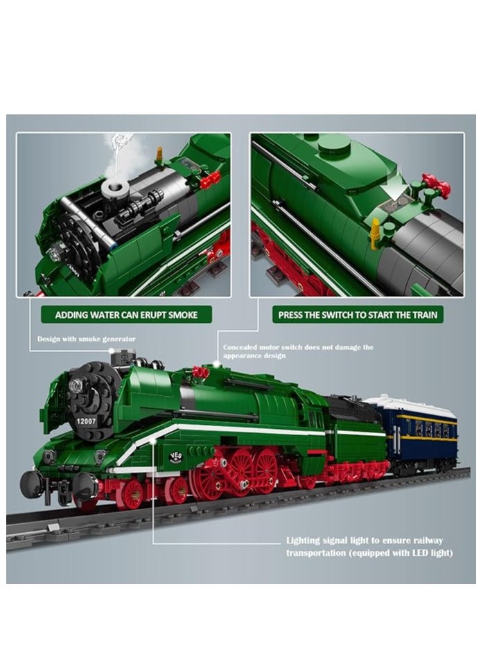 mould king 12007 Technology Remote City BR18 201 German Express Building Block Model, City Train with Remote Control and Rails Bauset for Ages 8+  - Image 5