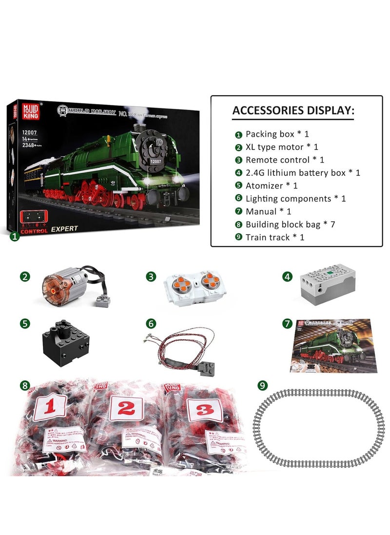 12007 Technology Remote City BR18 201 German Express Building Block Model, City Train with Remote Control and Rails Bauset for Ages 8+