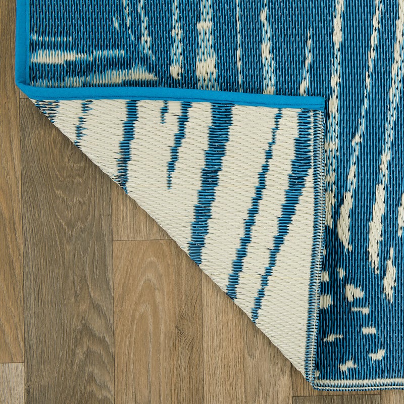 Rugshop Tropical Floral Reversible Crease-Free Waterproof Premium Recycled Plastic Outdoor Rugs for Patio,Backyard,RV,Deck,Picnic,Trailer,Beach,Camping Blue 3' x 5' - Image 5