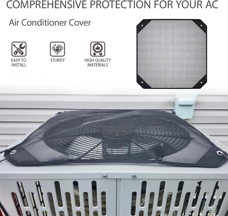 Heran Air Conditioner Covers For Outside Units, 36x36 Inches Mesh Ac Unit Protector Black Weather Resistant for Seasonal Protection Use Against Dust Leaves and Snow - Image 3