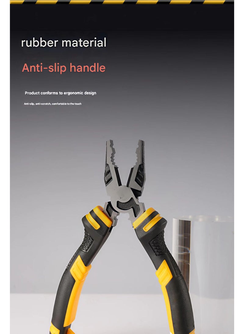 RAYJET 7" Polished Blackened Combination Pliers – Multi-Purpose Electrical Hand Tool - Image 3