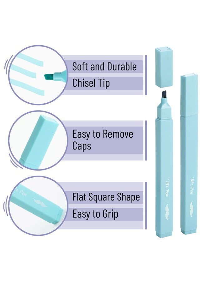 Mr. Pen Aesthetic Cute Pastel Highlighters Set, 8 pcs, Chisel Tip, Candy Colors, No Bleed Bible Assorted Colors - Image 3