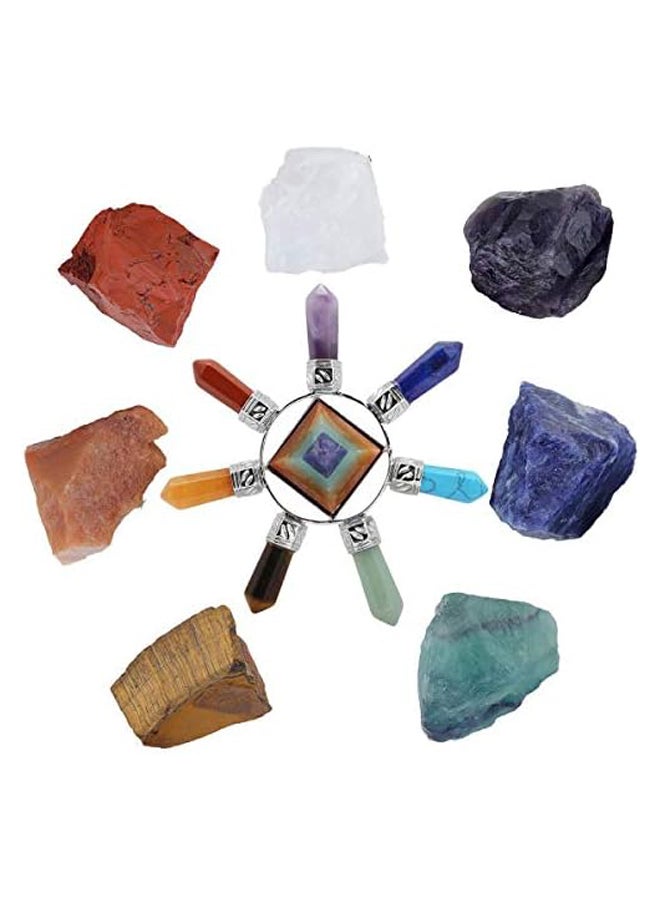 7 Chakras Healing Crystals Kits Set, Natural 7 Chakra Stones Set,with 7 Chakra Pyramid Energy Generator  - Image 2