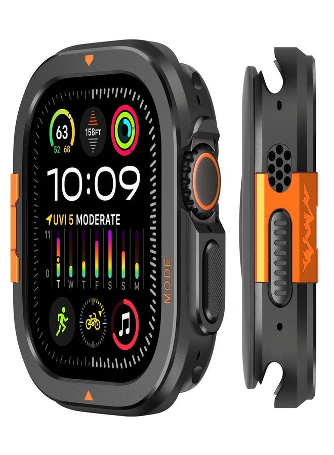 Suphart 2-in-1 Case Compatible with Apple Watch Ultra 3/2/1 49 mm, Robust Protective Case with Back Frame for iWatch 49 mm, Black - Image 1