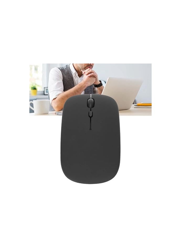 Generic - Wireless Mouse for Laptop, Bluetooth Mouse for MacBook Pro/Air/Mac/iPad/Chromebook/Computer -Rechargeale Dual Mode(USB 2.4Ghz + Bluetooth 5.2) Silent Cordless Mouse with USB C Adapter,Black - Image 1
