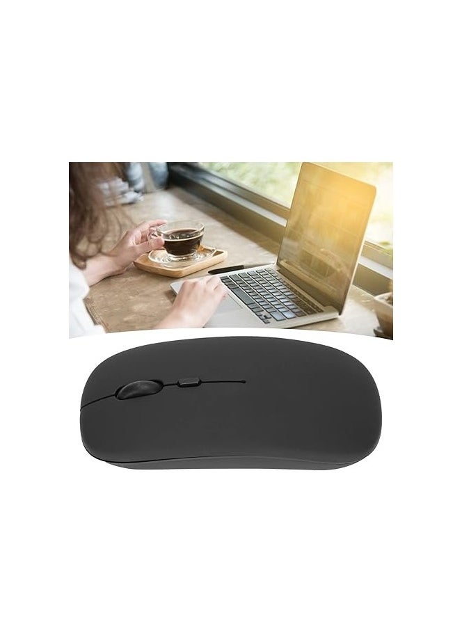 Generic - Wireless Mouse for Laptop, Bluetooth Mouse for MacBook Pro/Air/Mac/iPad/Chromebook/Computer -Rechargeale Dual Mode(USB 2.4Ghz + Bluetooth 5.2) Silent Cordless Mouse with USB C Adapter,Black - Image 1