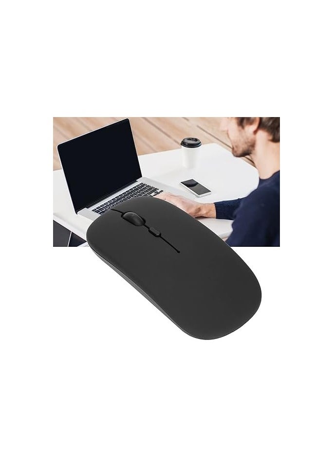 Generic - Wireless Mouse for Laptop, Bluetooth Mouse for MacBook Pro/Air/Mac/iPad/Chromebook/Computer -Rechargeale Dual Mode(USB 2.4Ghz + Bluetooth 5.2) Silent Cordless Mouse with USB C Adapter,Black - Image 1