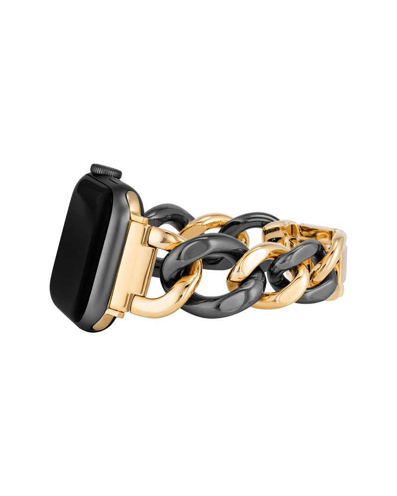 ANNE KLEIN سوار سلسلة أن كليين للأزياء لساعات آبل، آمن، قابل للتعديل، بديل لسوار ساعة آبل، يناسب معظم المعاصم - Image 2