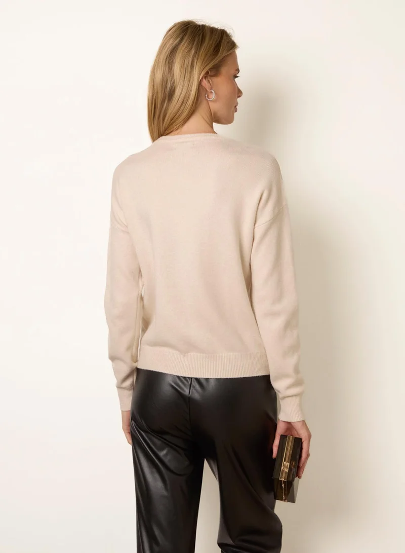 بلو فانيلا Diamante Round Neck Jumper