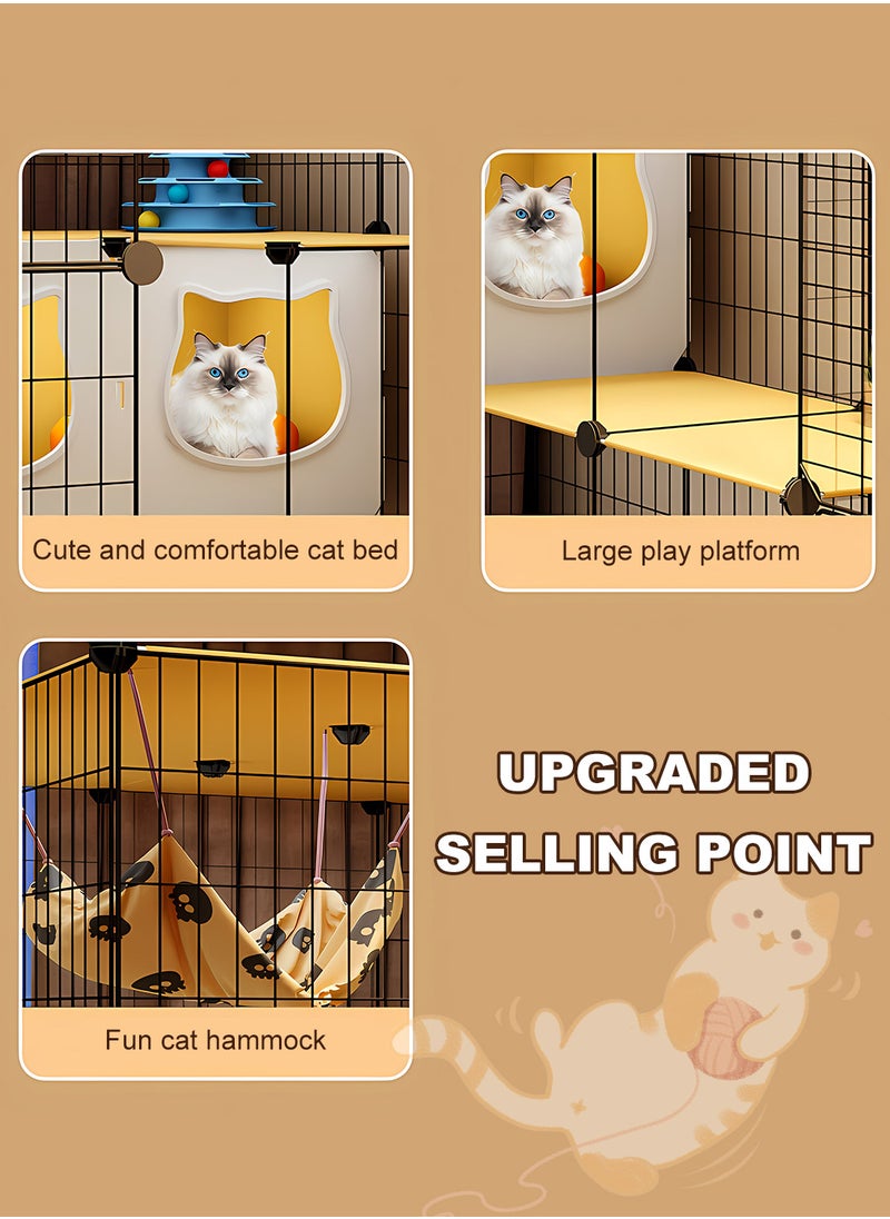 Kidle - Cat Cage Extra Large Free Space Extra Large Cat Cage Integrated Cat House Home Indoor Luxury Cat Nest Multi-cat Villa - Image 1