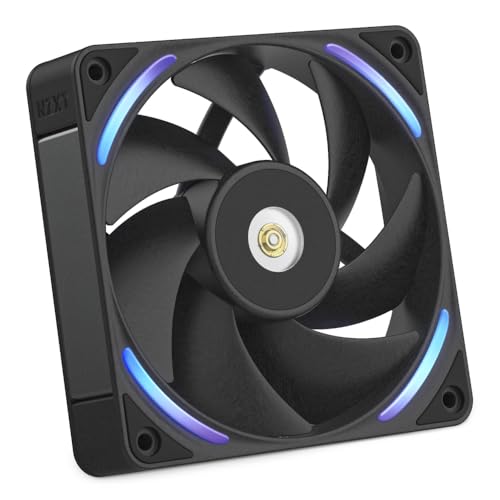 NZXT F120X Performance Fan 120mm PWM RGB PC Case Fan Max Airflow Static Pressure Low Noise LCP Frame Blades Magnetic Fluid Dynamic Bearing 30mm Thick Black - Image 1