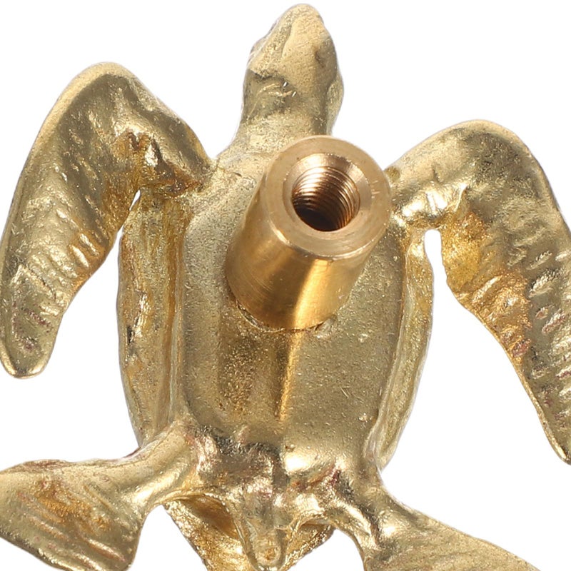 Vintage Natural Patina Brass Turtle Cabinet Pulls - Image 4