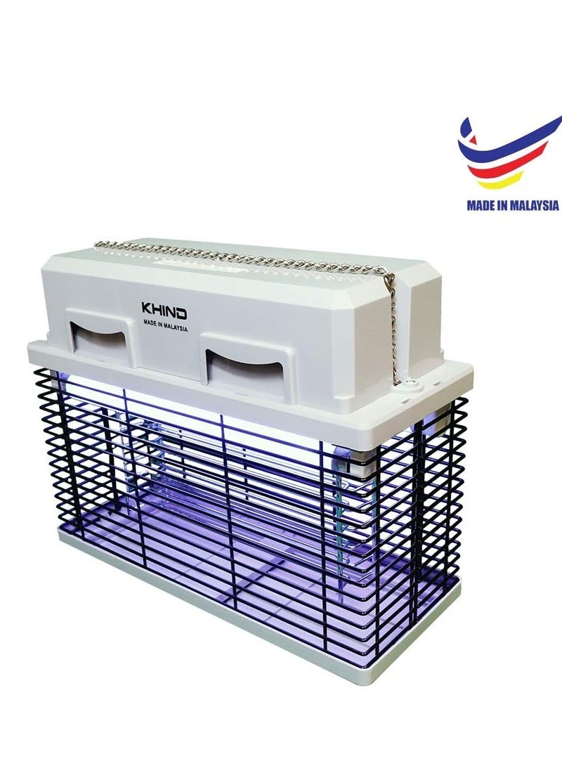 KHIND Mosquito Fly & Insect 2x10W 80sq, Plays Excellent Role as Bug Zapper, Fly Zapper, Fly Killer, Fly Swatter, Wasp Killer, Plastic Body - IK210 Grey - Image 1