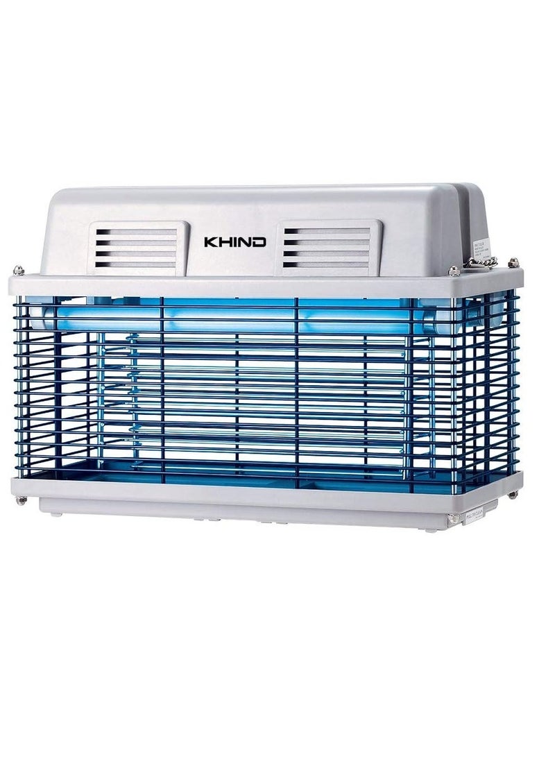 KHIND Mosquito Fly & Insect 2x10W 80sq, Plays Excellent Role as Bug Zapper, Fly Zapper, Fly Killer, Fly Swatter, Wasp Killer, Plastic Body - IK210 Grey - Image 2