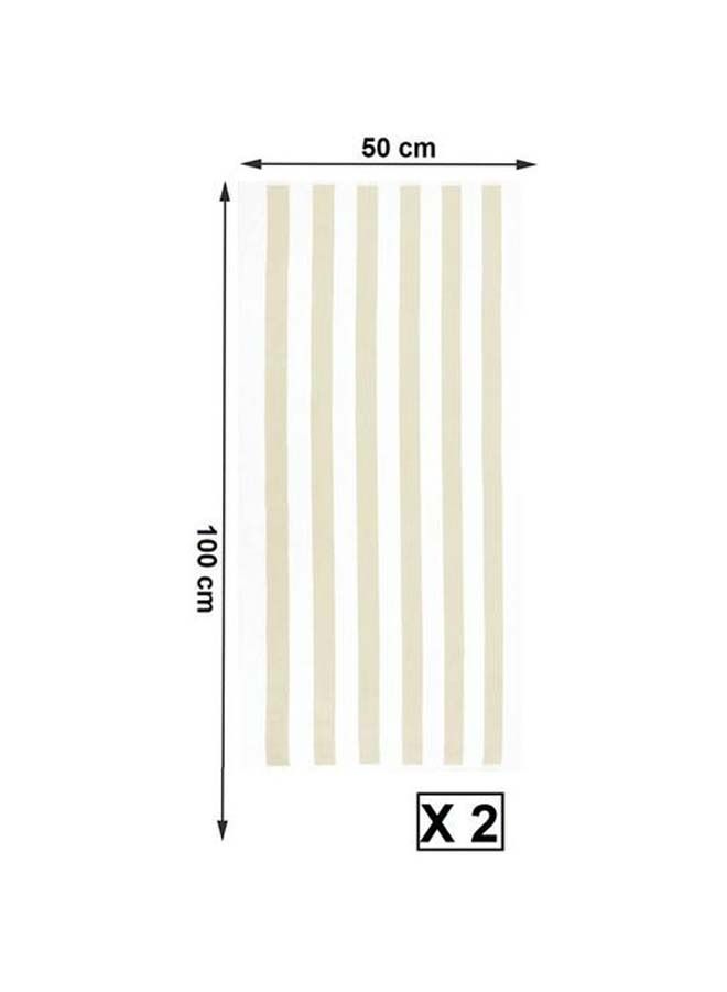 SIGNOOLA Signoola 2 Kids Beach towels 50 x 100 cm Beige Stripes, 100% cotton.  - Image 1