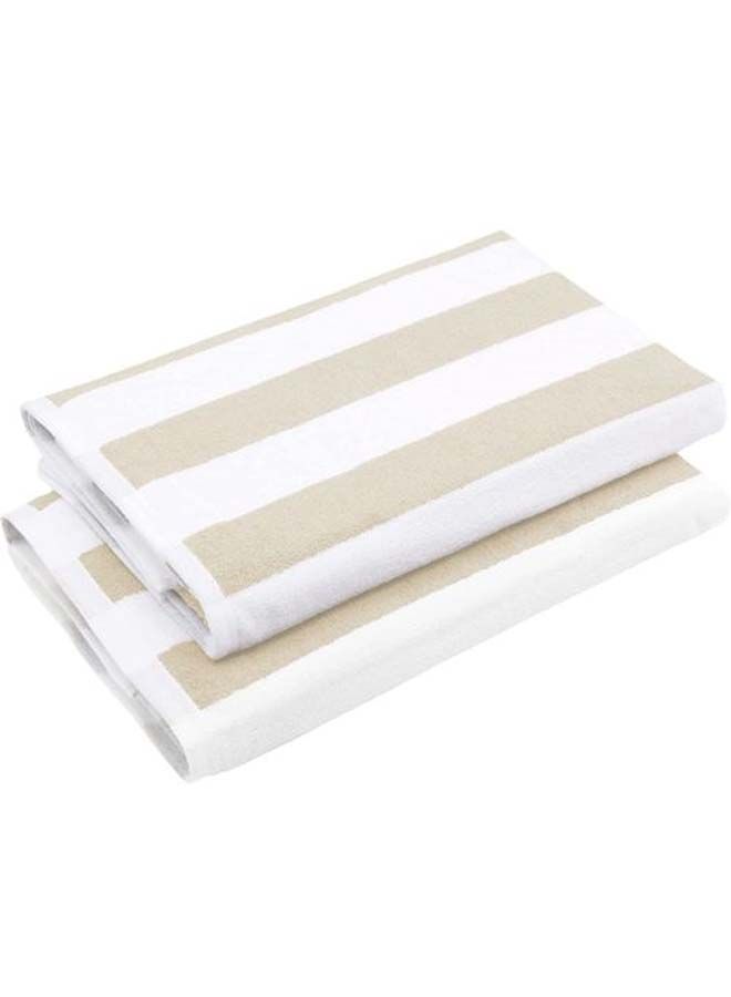 SIGNOOLA Signoola 2 Kids Beach towels 50 x 100 cm Beige Stripes, 100% cotton.  - Image 2