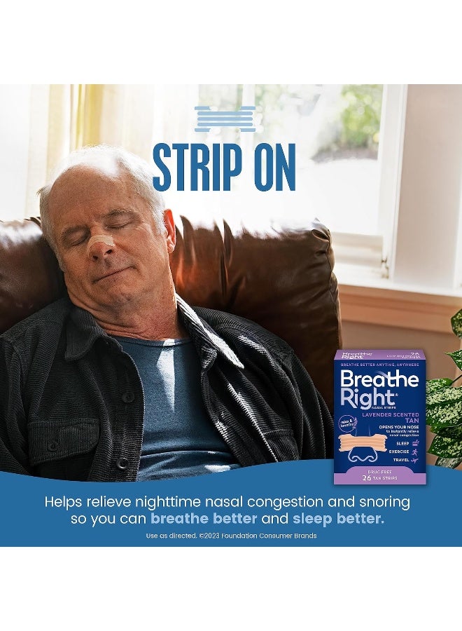 Breathe Right Nasal Strips to Stop Snoring, Drug-Free, Calming Lavender, 26 count - Image 2