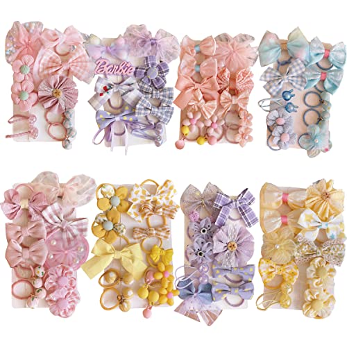 FZBNSRKO 44pcs Colorful Flower Hair Ties Handmade Hair Bows TiesCute Girls Hair TieColorful Elastic Kids Hair Ties for Baby Girls Infants ToddlersRandom Style Mixed Style1 - Image 1