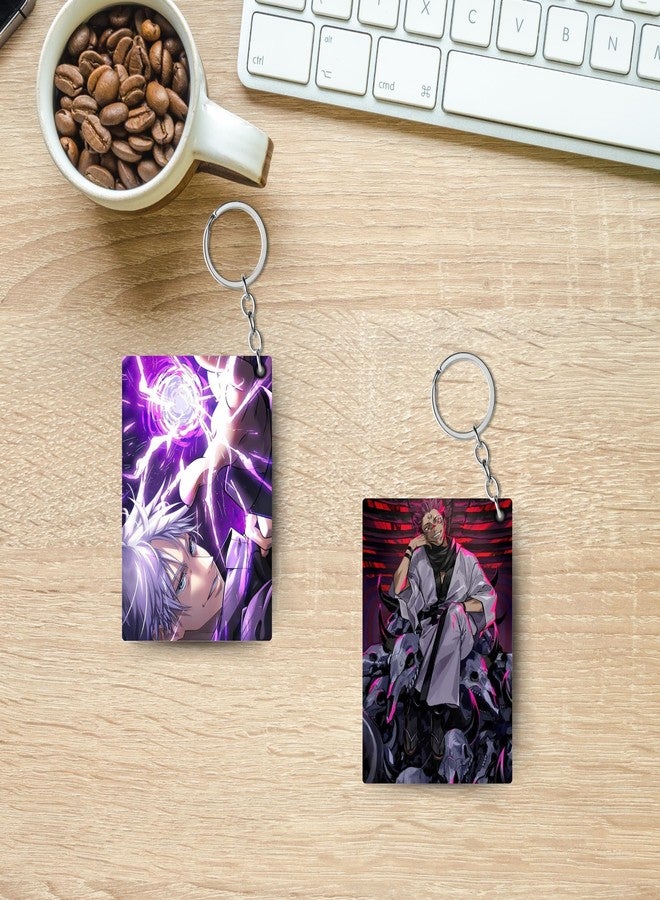 ADRAIL STORE Premium (Pack Of 4) JJK Anime Printed Keychain For Bike, Scooty, Car, Acrylic Keyholder (JJK-10) - Image 3