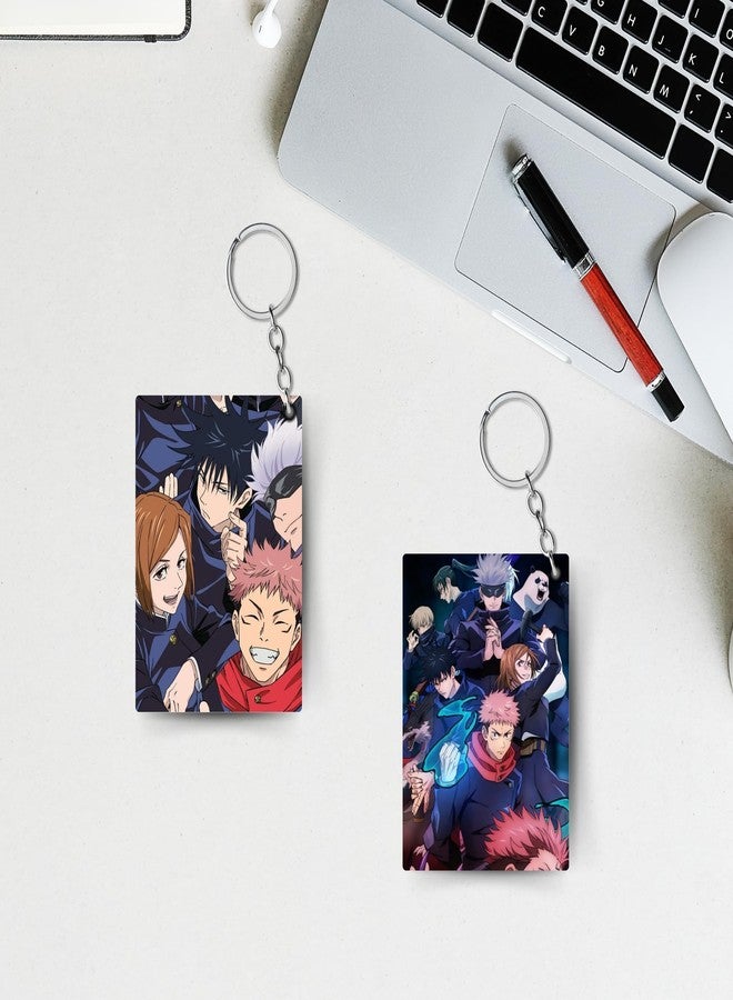 ADRAIL STORE Premium (Pack Of 4) JJK Anime Printed Keychain For Bike, Scooty, Car, Acrylic Keyholder (JJK-10) - Image 4