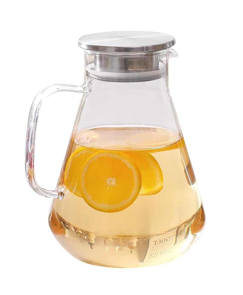 Bellemax Water jug Crystal Clear Glass Pitcher Beverage Dispenser with Pour Spout Shatterproof Catering and Restaurant Serveware for Cold Drinks, Water, Lemonade, Beer, and (Desire 1200 ML Set of 1) - Image 1