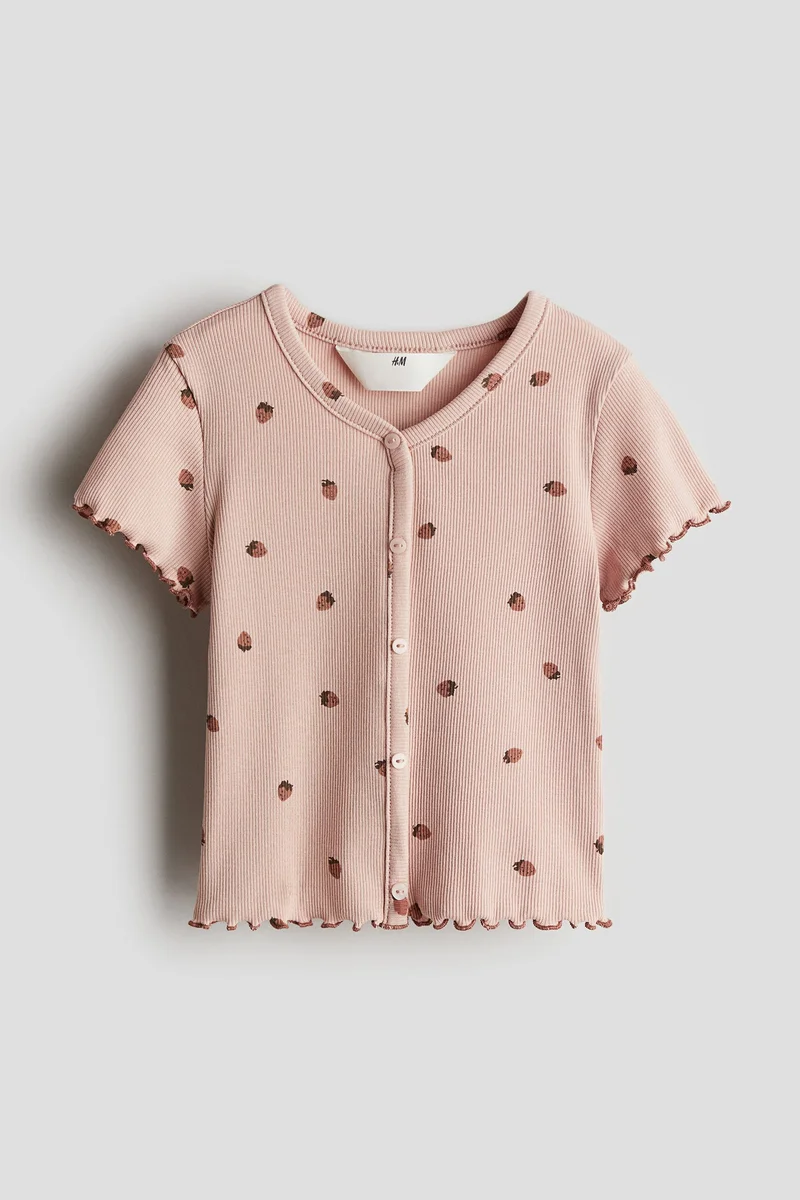 H&M Ribbed Cotton T-Shirt