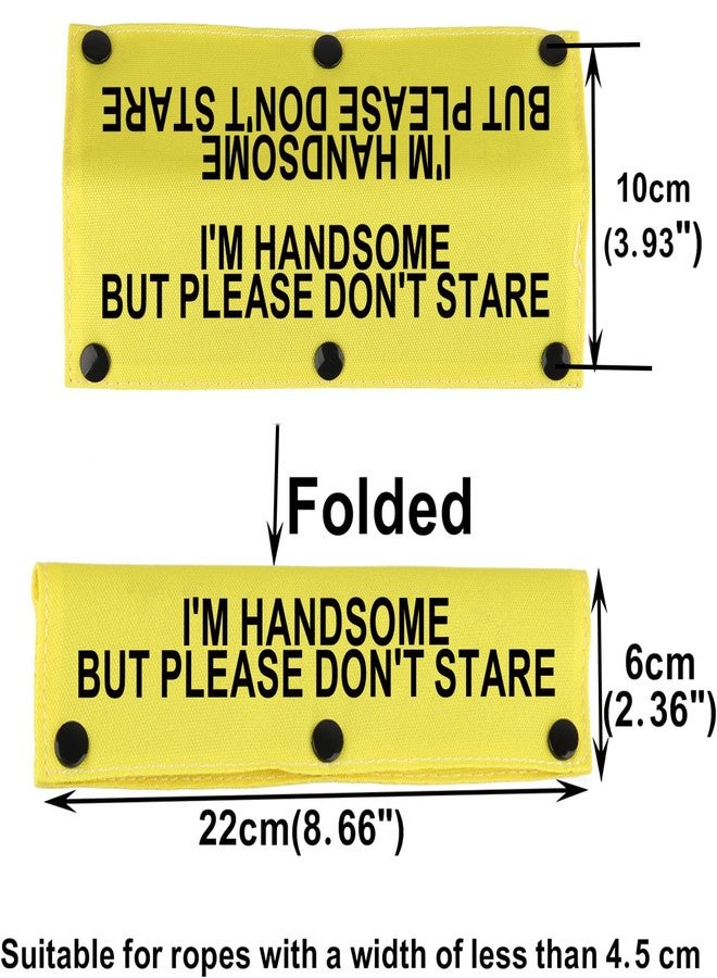 BLUPARK Funny Dog Leash Sleeve I'm Handsome But Please Don't Stare Dog Leash Wrap Sleeve Pet Birthday Gift (I'm Handsome-YE Sleeve) - Image 2