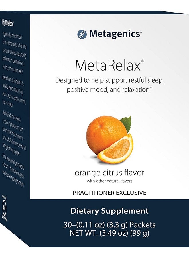 Metagenics MetaRelax Magnesium Powder Blend to Help Promote Restful Sleep, Positive Mood, and Relaxation - Orange Citrus Flavor, 30 Servings - Image 1