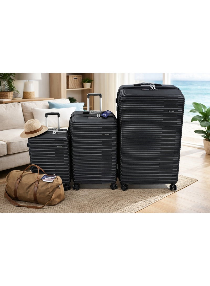 سبيس تتضمن مجموعة حقائب السفر المكونة من ثلاث قطع والمصنوعة من مادة ABS تصميمًا صلبًا مزودًا بعجلات دوارة، وقفل TSA، وتصميمًا قابلًا للتوسيع؛ وهي مناسبة للجنسين. - Image 3
