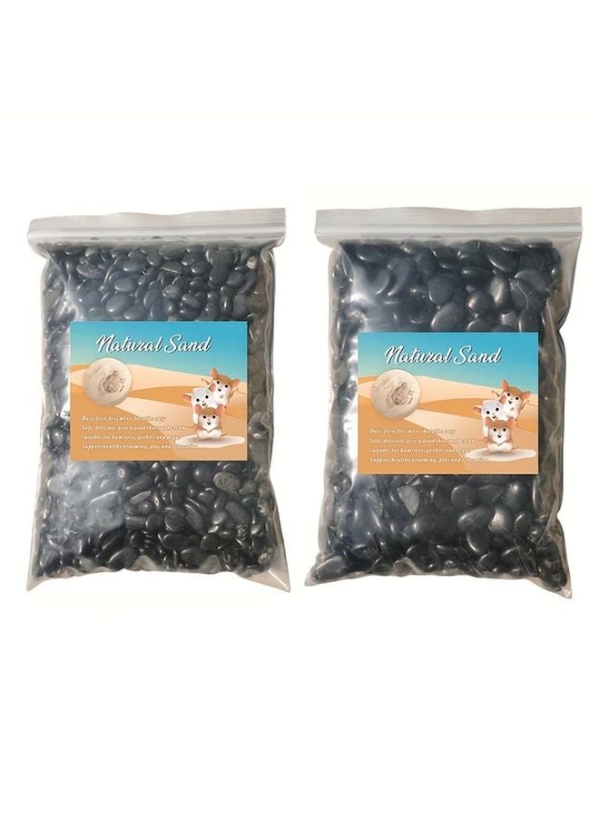 حصى الأنهار الأسود المصقول المتوسط 2 رطل صخور زخرفية لديكور حديقة الأحواض المائية - Image 2