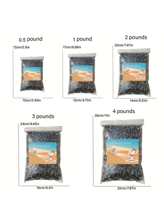 حصى الأنهار الأسود المصقول المتوسط 2 رطل صخور زخرفية لديكور حديقة الأحواض المائية - Image 4