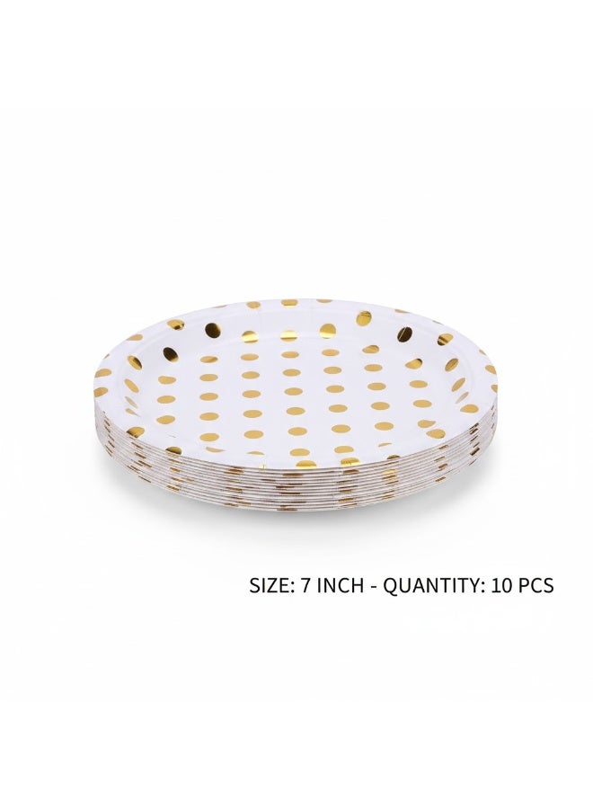 Disposable plates party supply dishes kids birthday party decoration tableware.7inch,10pcs - Image 1