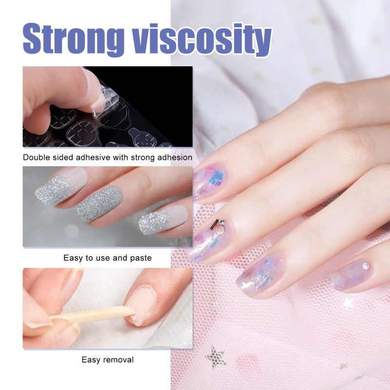 264pcs Double-sided Nail Glue Gel Removable Jelly Nail Adhesive No Traces Clear Nail Glue Patch Waterproof for False Nail & Nail Extension - Image 3