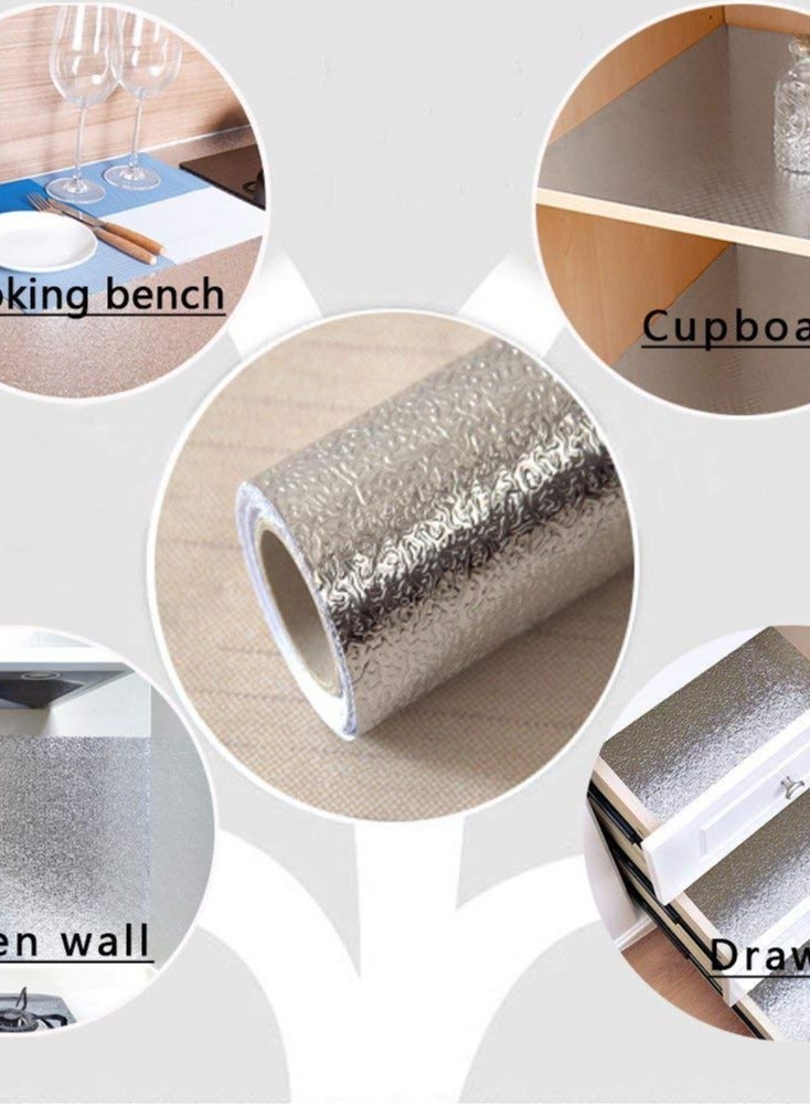 FEELING MALL Feeling mall 2.5 m Aluminum Foil Self Adhesive DIY Kitchen Anti Oil Contact Paper Peel Stick Wall Stickers Waterproof Wallpaper Decal Stove Cabinets...  - Image 3