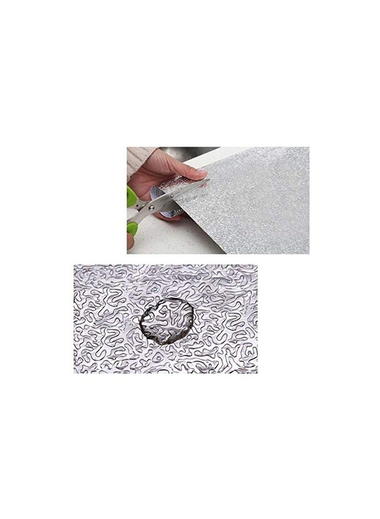 FEELING MALL Feeling mall 2.5 m Aluminum Foil Self Adhesive DIY Kitchen Anti Oil Contact Paper Peel Stick Wall Stickers Waterproof Wallpaper Decal Stove Cabinets...  - Image 4