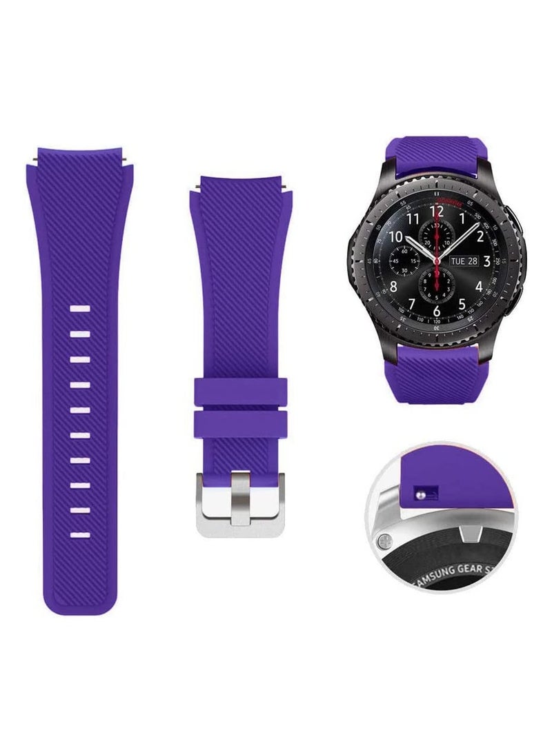 VITION حزام لهواوي GT / هواوي GT 2 (46 مم) GT2 برو / سامسونج جالاكسي ووتش 46 مم / جالاكسي ووتش 3 45 مم، حزام سيليكون 22 مم باللون الأرجواني الداكن - Image 1