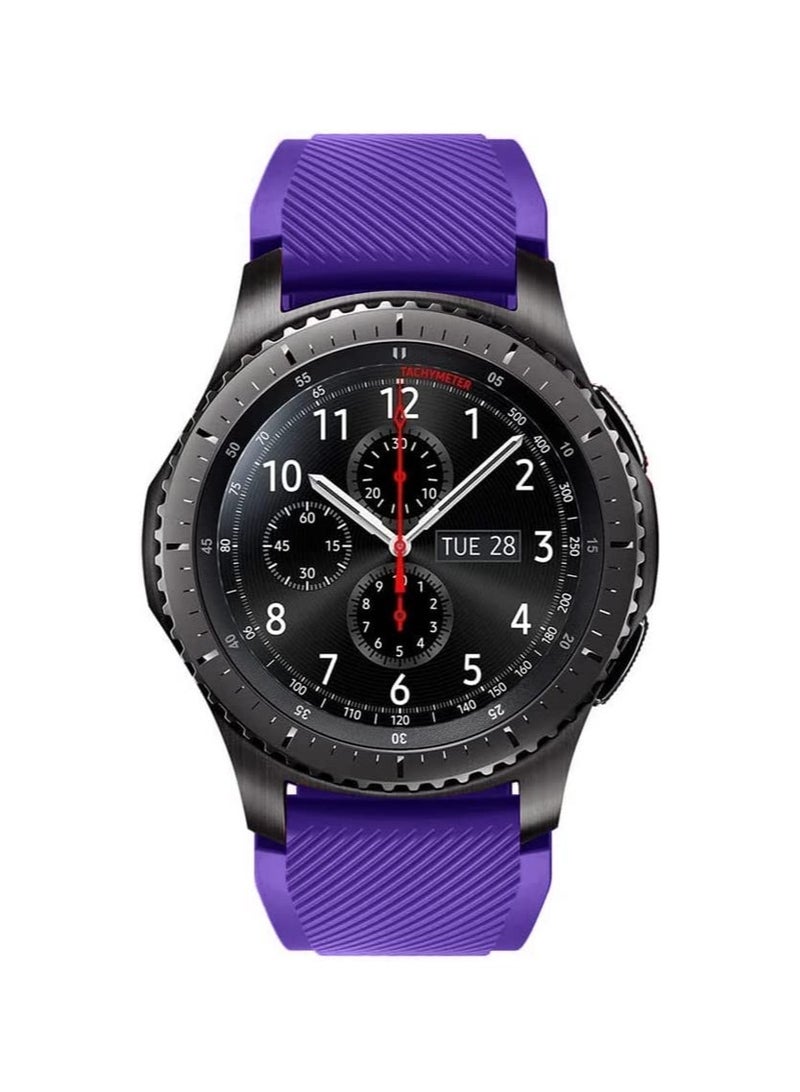 VITION حزام لهواوي GT / هواوي GT 2 (46 مم) GT2 برو / سامسونج جالاكسي ووتش 46 مم / جالاكسي ووتش 3 45 مم، حزام سيليكون 22 مم باللون الأرجواني الداكن - Image 4