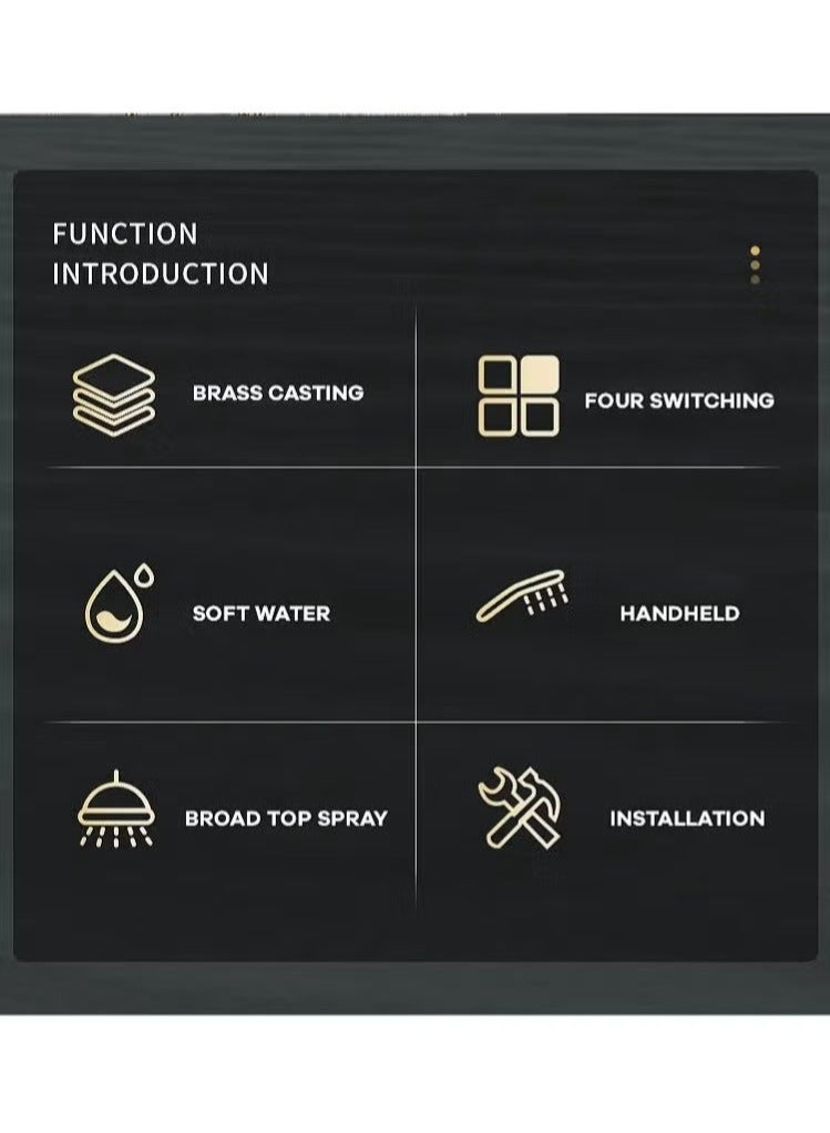 والالا طقم نظام دش، طقم دش مثبت على الحائط بأربع وظائف، مع رأس دش، دش يدوي بثلاثة مستويات، خلاطات حمام، ورشاشات بيديه - Image 3