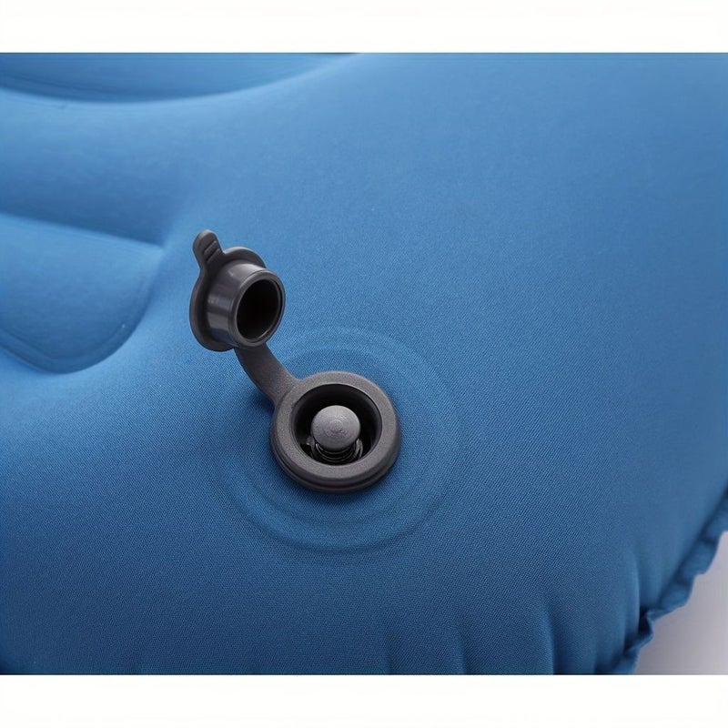 Grey Foldable Travel Inflatable Pillow Portable Press Type For Home Work Camping - Image 4